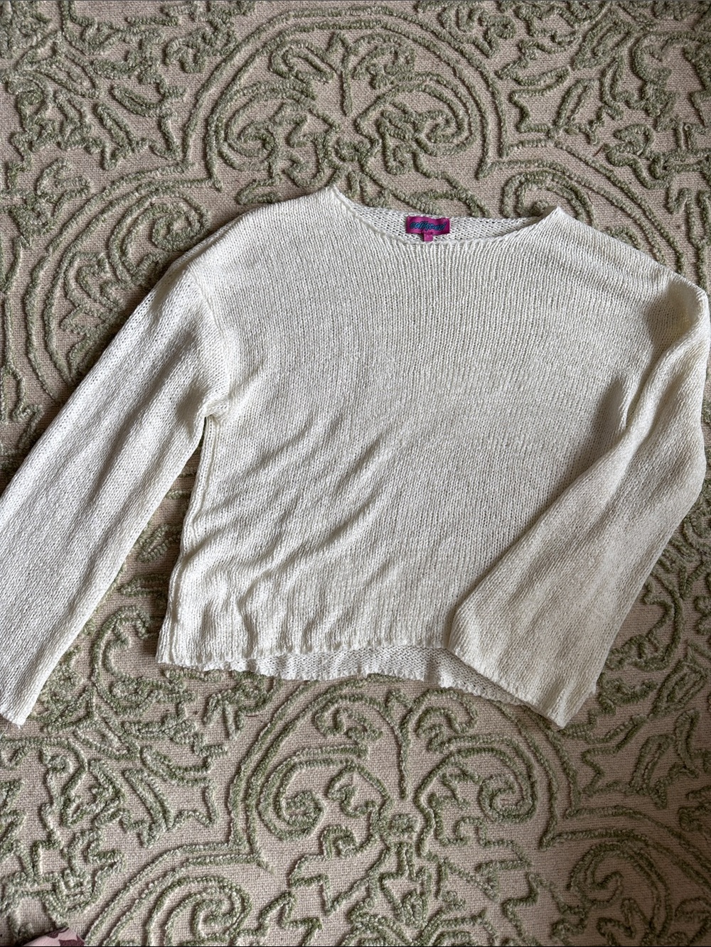 Edikted Cream Crewneck Knit Sweater